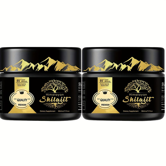 2-Pack Golden Grade Shilajit Resin – Rich in Fulvic Acid & 85+ Trace Minerals | Pure Himalayan Shilajit for Energy & Wellness