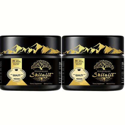 2-Pack Golden Grade Shilajit Resin – Rich in Fulvic Acid & 85+ Trace Minerals | Pure Himalayan Shilajit for Energy & Wellness