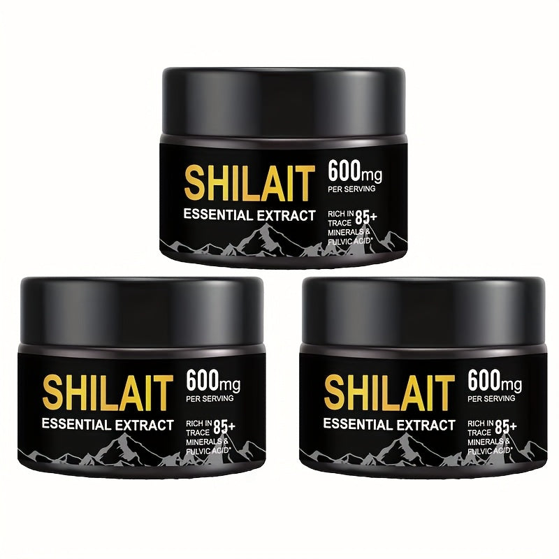 Shilajit Pure Resin – 100% Natural Energy & Vitality Booster | 85+ Trace Minerals & Fulvic Acid | Gift Pack (3 x 1.76oz) for Men & Women