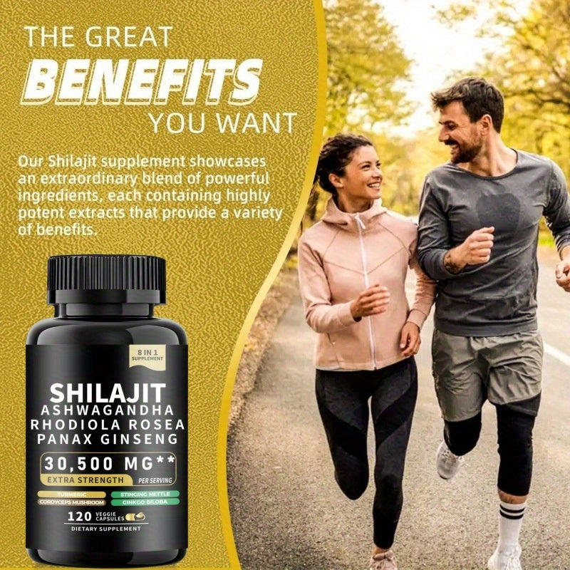 240/480 Capsules Sea Moss & Shilajit Supplement – Black Seed Oil, Ashwagandha, Ginger, Rhodiola Rosea & Panax Ginseng | Extra Strength for Energy & Focus