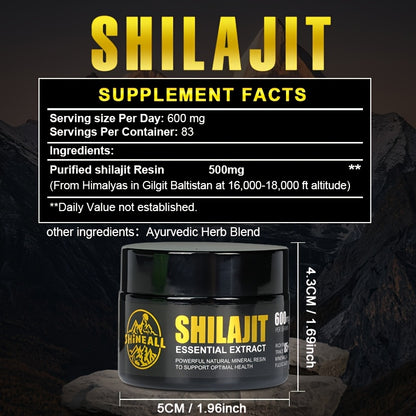 Premium Golden Grade Pure Shilajit Extract – 75%+ Fulvic Acid & 85+ Trace Minerals | Energy, Mental Clarity & Vitality Boost for Men & Women | 50g