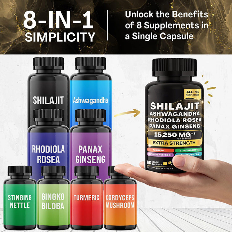 Shilajit Pure Himalayan 9000MG + Ashwagandha & Energy Boosters.