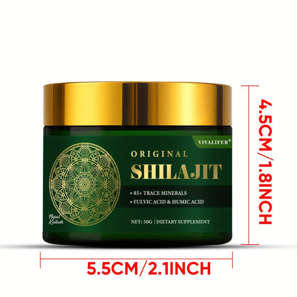 Pure Himalayan Gold Grade Shilajit Resin – 100% Natural Supplement with 85+ Trace Minerals & Fulvic Acid for Energy, Focus & Immunity | 50g