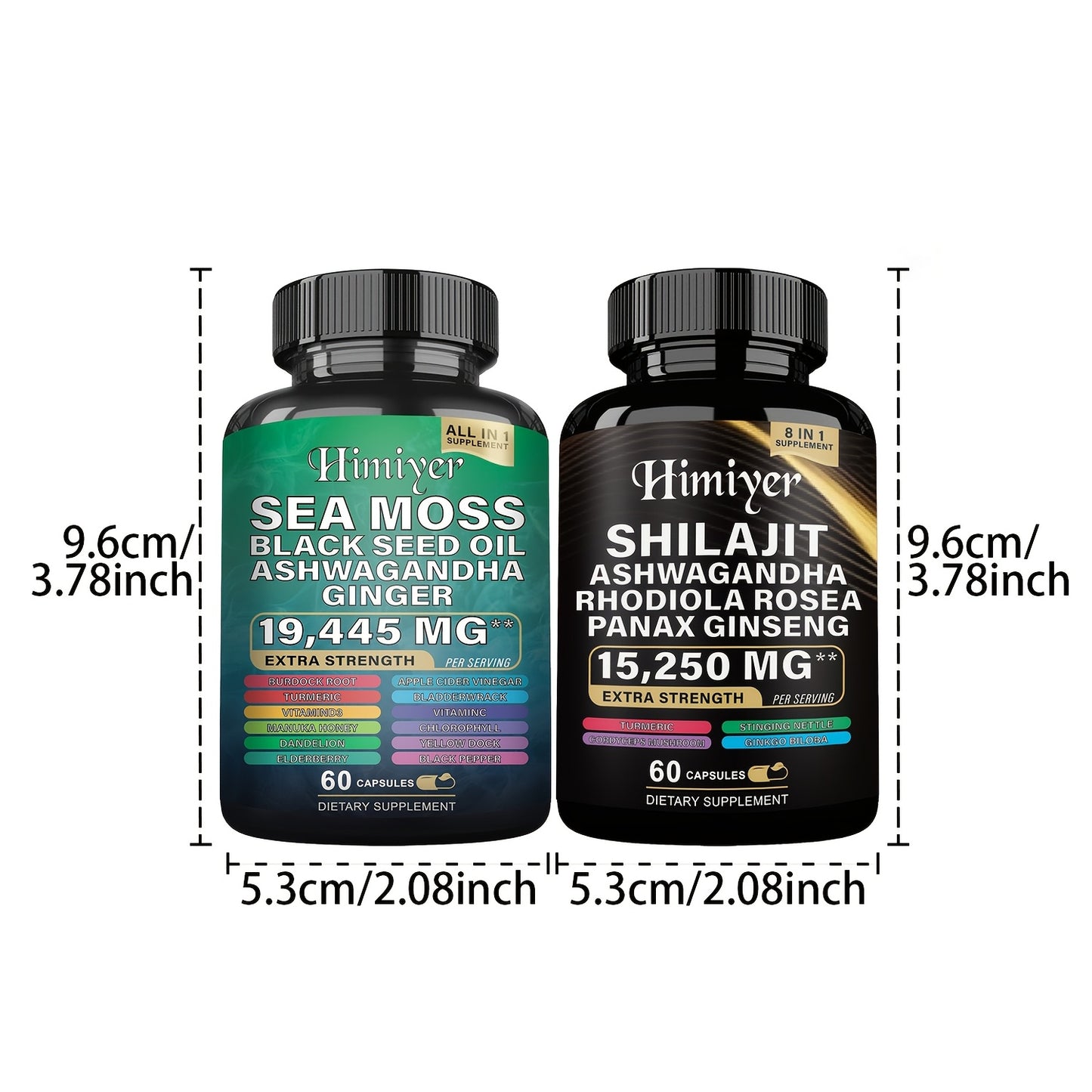 6-Pack Sea Moss & Shilajit Supplement – 7000mg Sea Moss, 9000mg Shilajit, 2000mg Ashwagandha | Complete Health Support for 3 Use Cycles