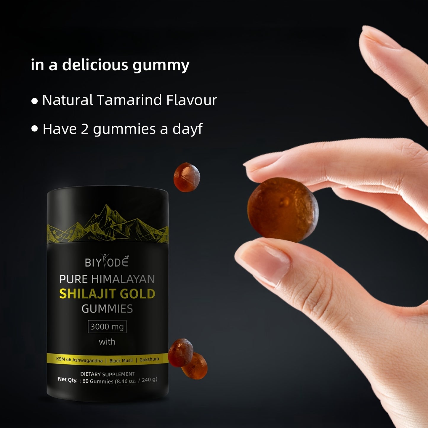 Pure Himalayan Shilajit Gummies | 85+ Minerals | KSM-66 Ashwagandha | No Added Sugar | Fulvic Acid 75%+ | Herbal Blend with Ginseng & Gokshura