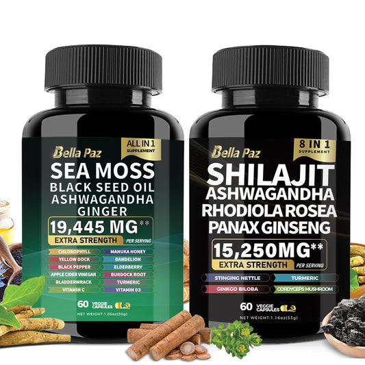 BellaPaz Wellness Bundle - Sea Moss, Shilajit, Ashwagandha & More