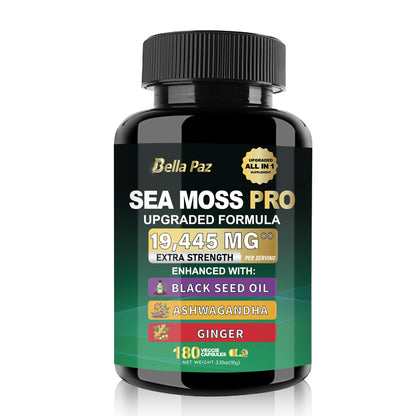 BellaPaz Ashwagandha Bundle: Sea Moss, Shilajit, Ginseng & More - 180 Count