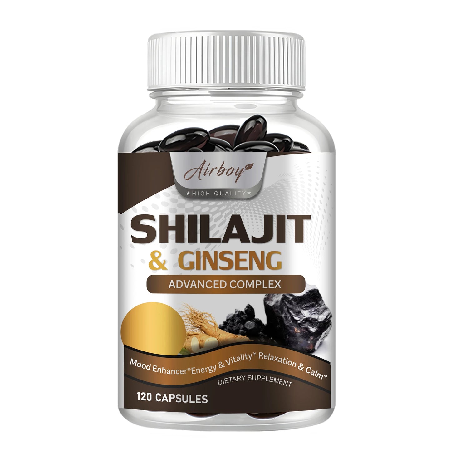 Shilajit & Ginseng Supplement - Boost Energy, Memory & Immune Support