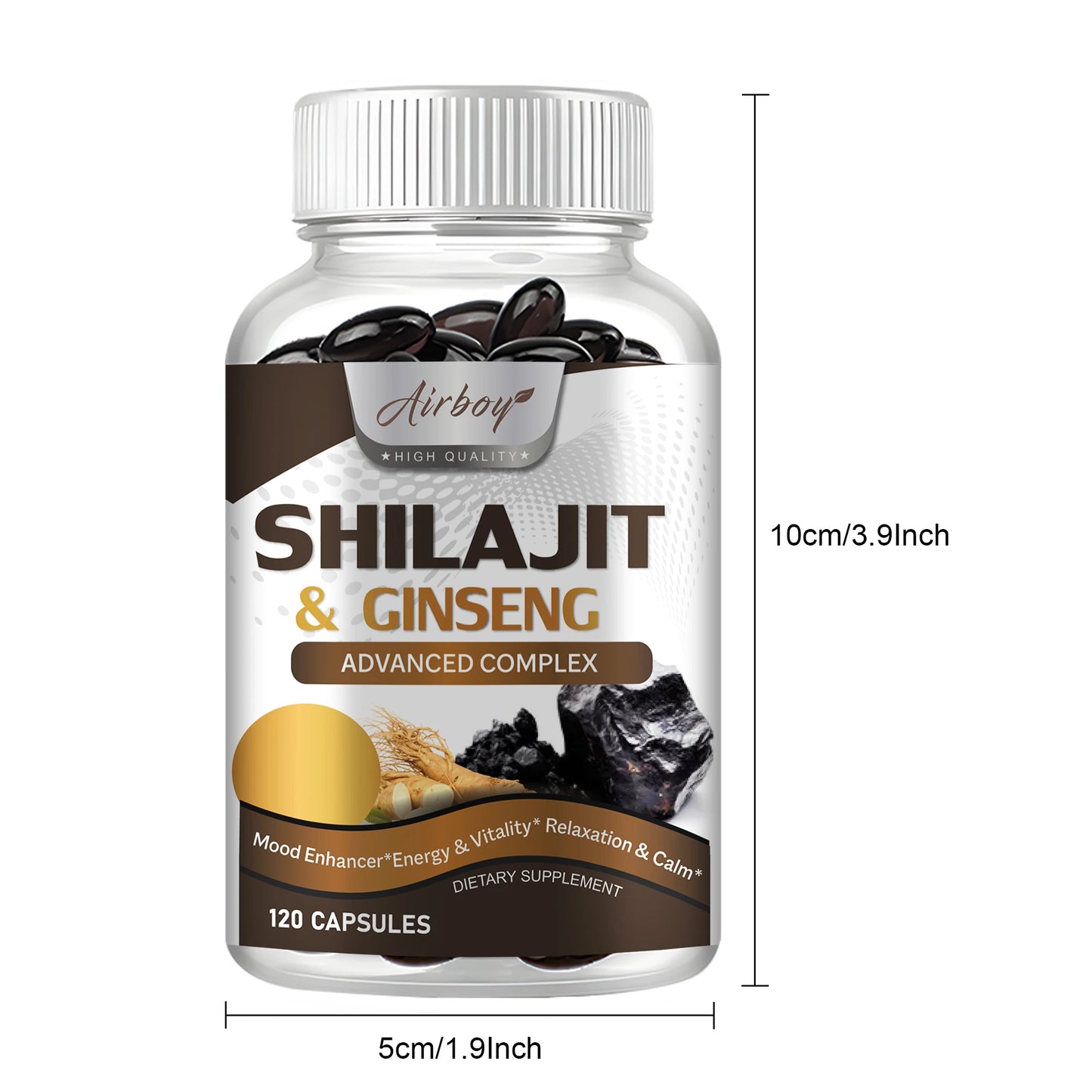 Shilajit & Ginseng Supplement - Boost Energy, Memory & Immune Support