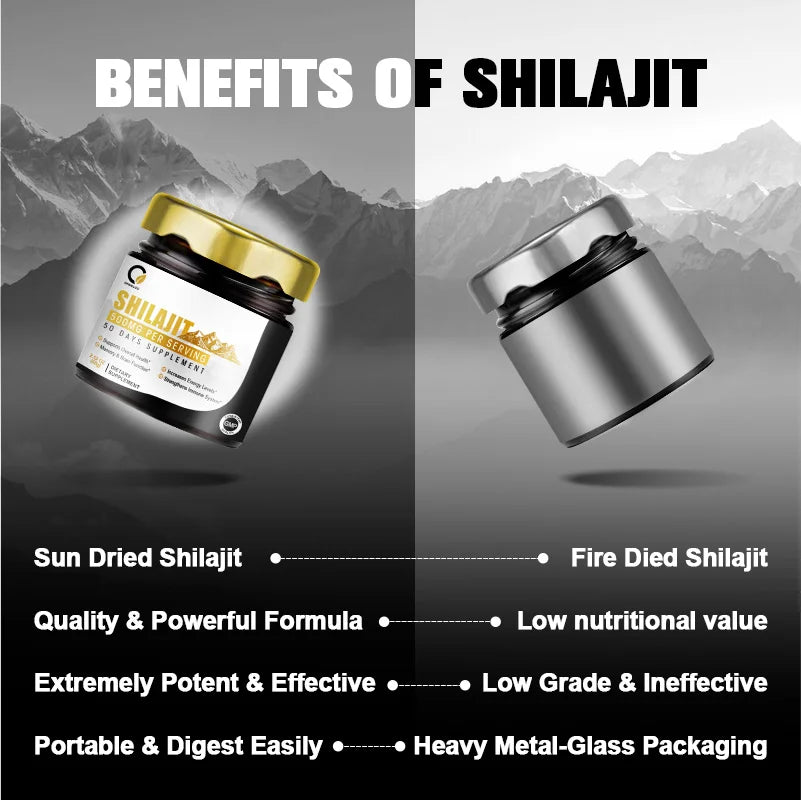 Premium Shilajit Resin – 85+ Trace Minerals & Fulvic Acid for Energy, Stamina & Vitality