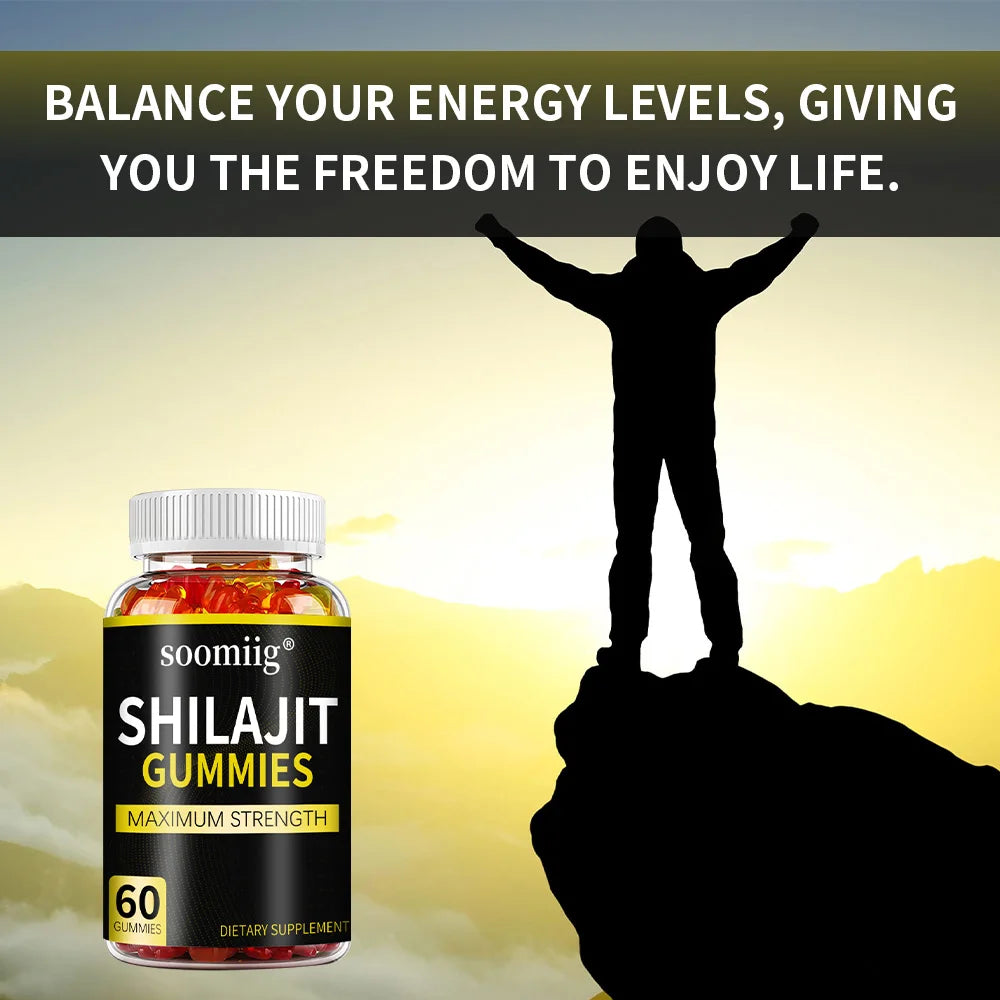 Shilajit Gummies - Boost Energy, Endurance, Muscle Recovery & Stress Relief