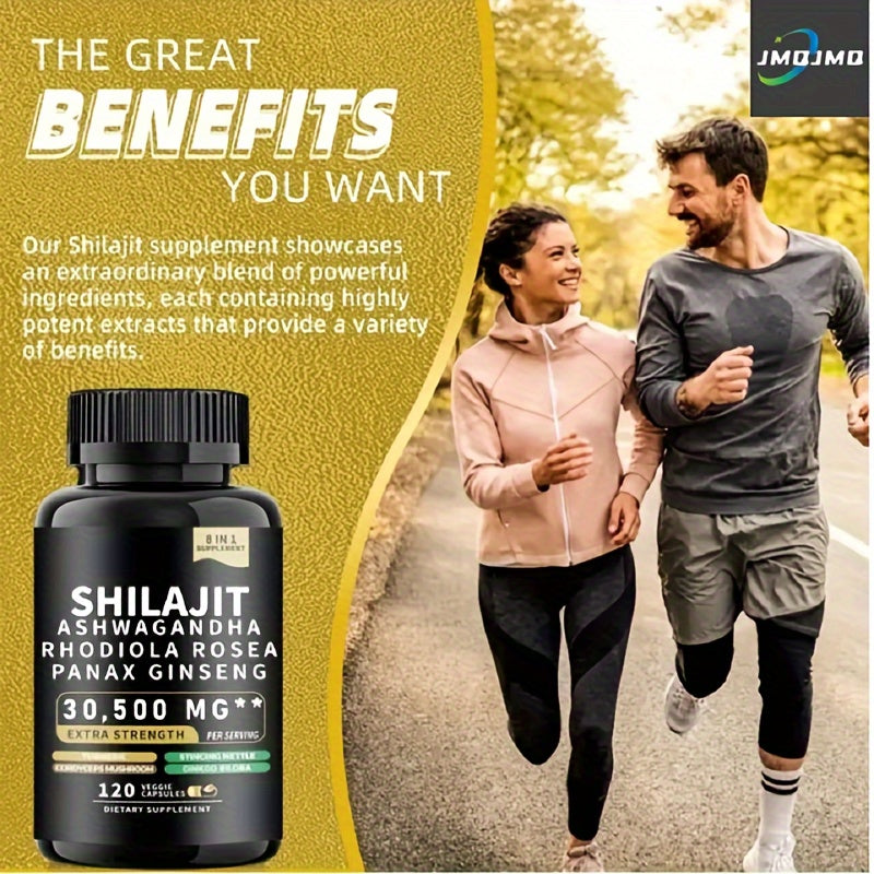 240/480 Capsules Sea Moss & Shilajit Supplement – Black Seed Oil, Ashwagandha, Ginger, Rhodiola Rosea & Panax Ginseng | Extra Strength for Energy & Focus