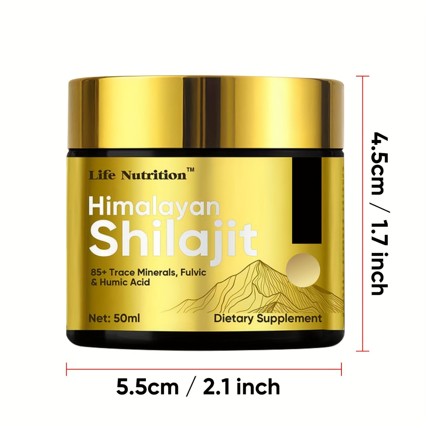 500mg Pure Himalayan Shilajit Resin Supplement – 85+ Trace Minerals Complex for Natural Energy & Vitality